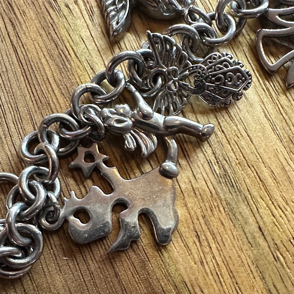 Milor Stainless Steel  Charm Bracelet with 8 Angel and Star Charms - Picture 6 of 7